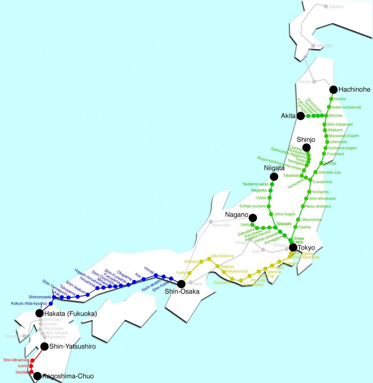 જાપાન નકશો ટ્રેન