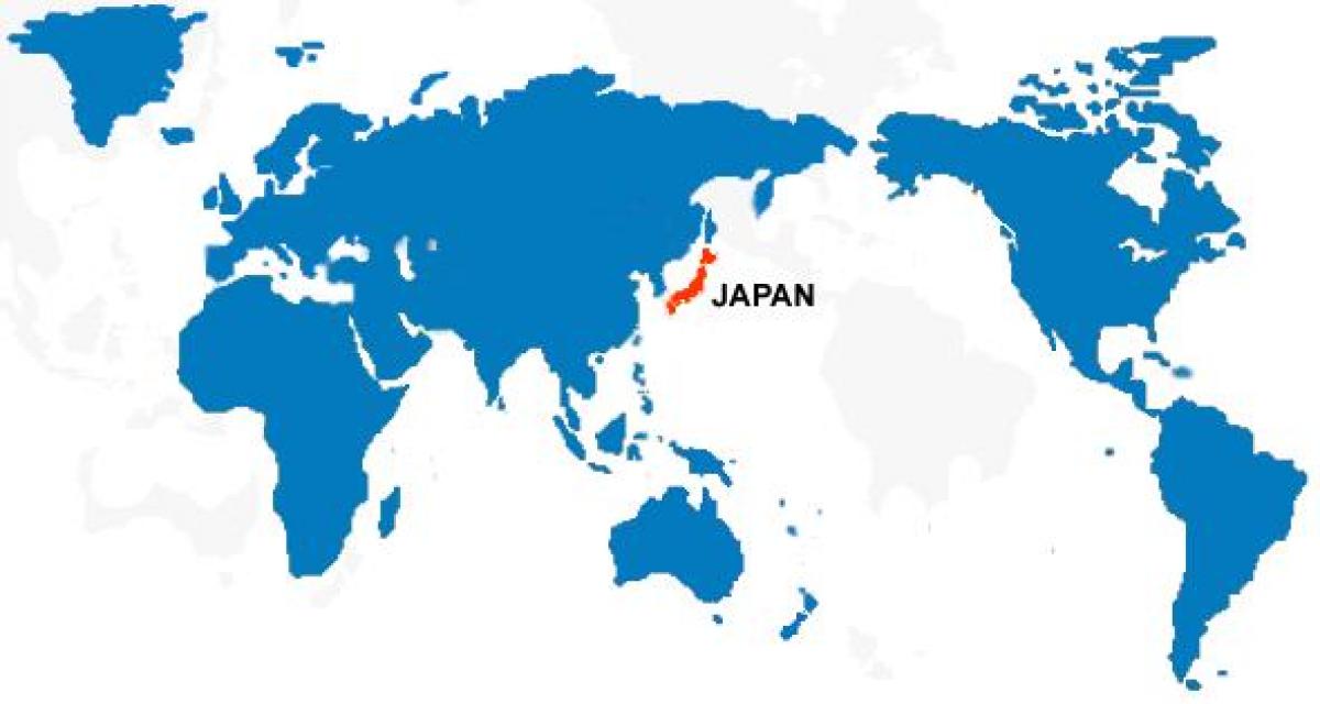 જાપાન નકશો, વિશ્વમાં